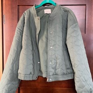 LOFT Quilted Green Jacket XL